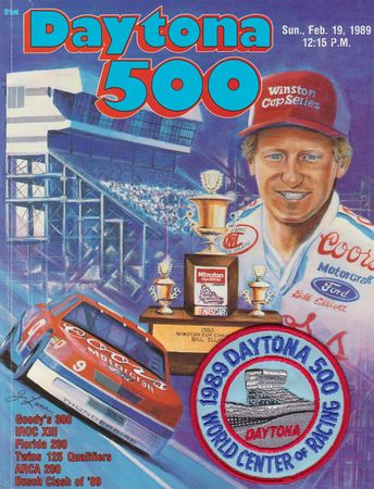 1989 Daytona 500 program promoting the Busch Clash as one of the events.