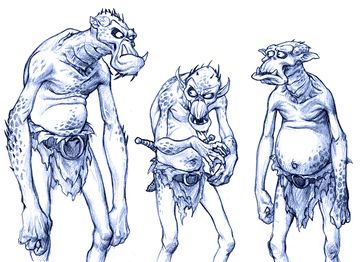 Character designs for the show's antagonists, the Chalabini race, by Mat Brady