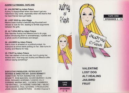 Tape 1 with episodes 1-5 from the mock-up Audrey and Friends VHS box set.