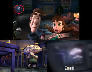 Zoom-in of Charlie Pumpkinhead in the Jimmy Neutron teaser.