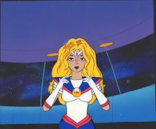 A recovered cel depicting animated Sailor Moon.