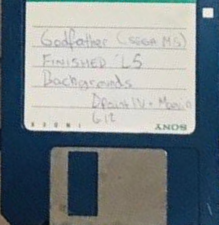 The floppy disk containing background graphic assets.