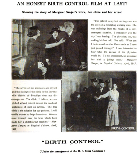 April-May 1917 issue of The Birth Control Review promoting the film and containing two stills of it.