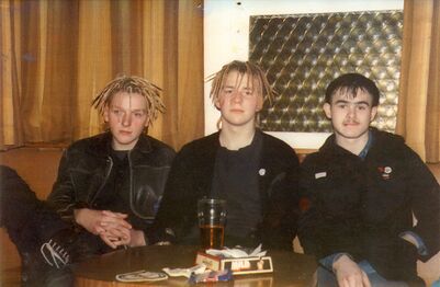 Original photo of the Hatred Surge's cover (Left to Right:Justin Broadwick, Nicholas Bullen and Mick Harris)