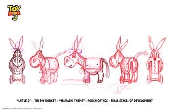 Toy Story 3 concept art for Little D, a recalled toy by Shane Zalvin.