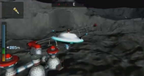 A screenshot of the moon location, with a playable UFO