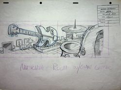 Background model sketch for a museum room.