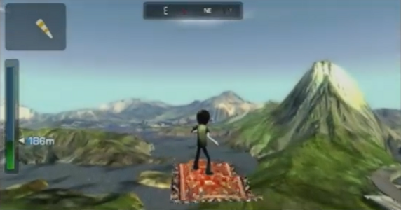 A screenshot of the playable magic carpet