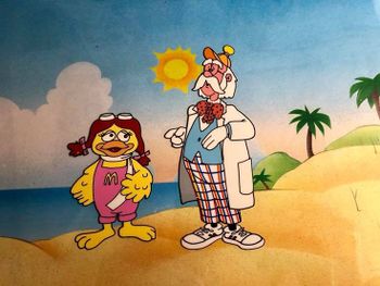 Animation Cel of Birdie and The Professor from the video.