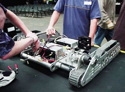 The chassis of Ghetto-bot before filming of the MTV Pilot.