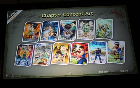 Concept art of Virtua Fighter RPG: "Akira's Story" of each individual chapter.