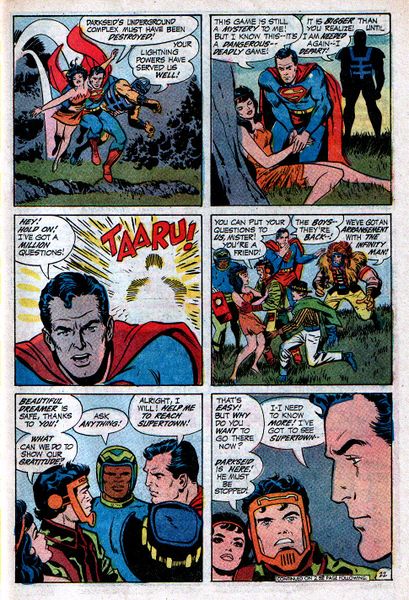 Page from The Forever People #1 (compare Superman's face in panel 4 to Mark Moonrider's in panel 6).
