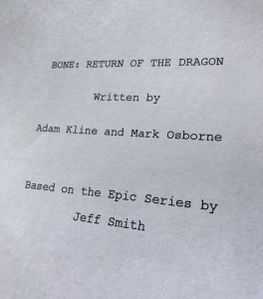 Title page of the Warner Bros Bone adaptation, written in 2017.