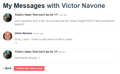 The conversation with Victor Navone about if he had the full clip.