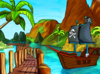 Concept art of Pirate Lagoon.