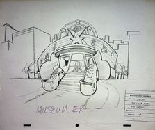Background model sketch for a museum building.