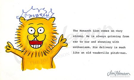 Design for a lion muppet, who appeared in the commercial.
