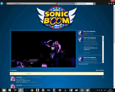 Sonic Boom 2013 webpage, with wide shot of lead singer and guitarist of Crush 40 together visible