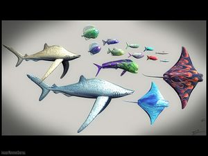 Fish concept art by Brandon Martynowicz.