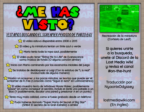 Spanish version of the original flyer (translation courtesy of NyaonixOdyssey).