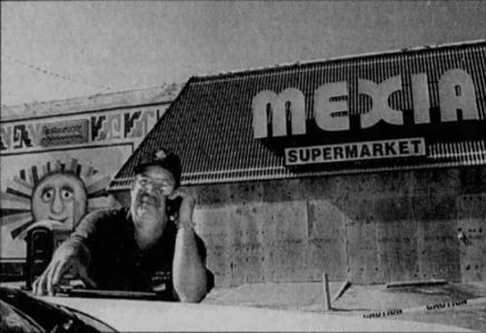McClurg outside a boarded-up Mexia Supermarket.