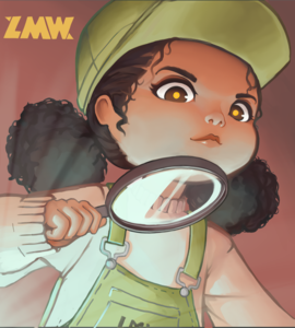 LMW-tan is on the watch with her magnifying glass, by Crayglass