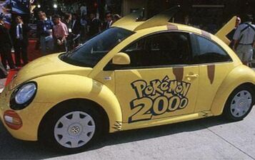 The Pikachu Volkswagen Beetle promoting the film at the event.