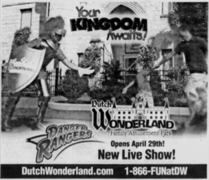 An advertisement in the Lancaster New Era newspaper for the live show's opening day.