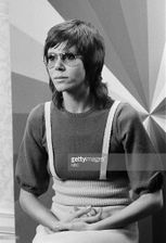 Another photo of Judy Carne on the set of the episode "Super Plastic Elastic Goggles".