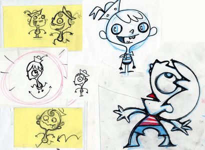 Early production sketch of Flapjack (3/3).