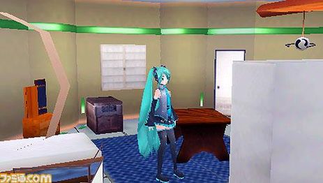 In-game screenshot of the playable demo (With Miku in the beta DIVA Room.)