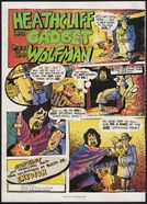 A comic ad promoting the cartoon alongside Heathcliff and Inspector Gadget.