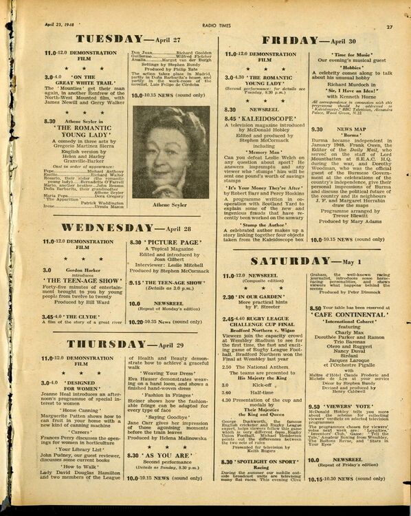 Issue 1,280 of Radio Times listing the coverage of the Final.