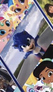 Original Image of Sonic Running With Other Nickelodeon Shows Around It.