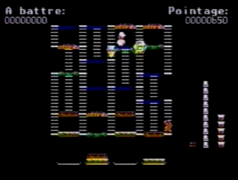 A screen capture of the Videoway port of BurgerTime
