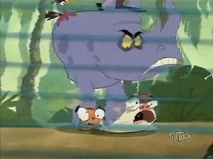 A scene from "Bonus Shorts: Two Legs Joe" that can be briefly seen in "The Count of Pinchy Crabbo".