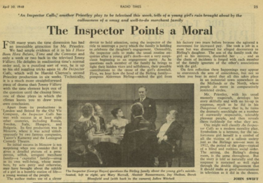 An article and photograph detailing the play.