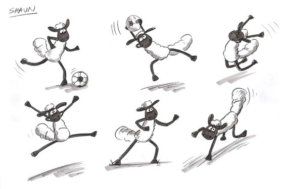 Shaun's second set of action poses made for the pilot by Sylvia Bull