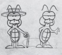 Original pencil sketches of Gnorm, from around 1973.