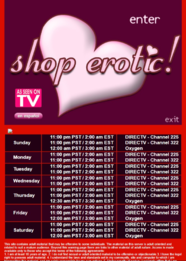 Shop Erotic!'s schedule and channel listings, from their website, 2008-2009.