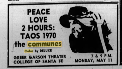Possible AD for this film from The Santa Fe New Mexican from May 1970.