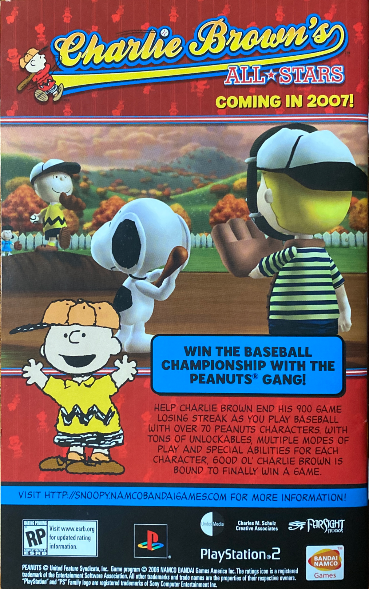 Charlie Brown's All-Stars (lost build of cancelled Peanuts PlayStation  2/PlayStation Portable baseball game; 2007) - The Lost Media Wiki