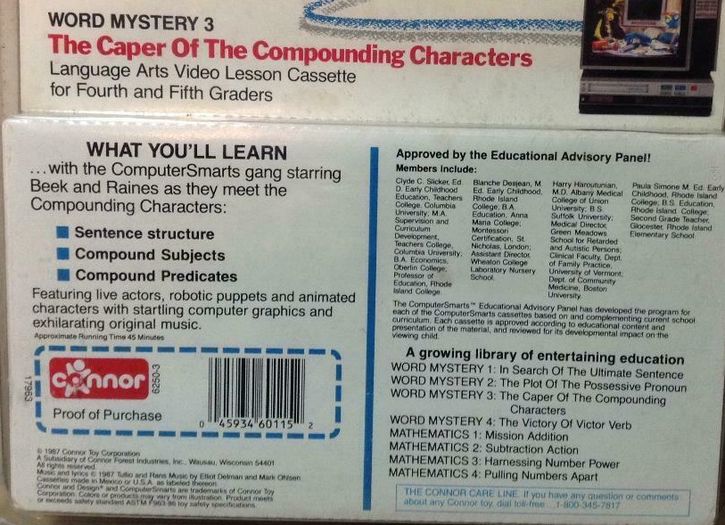List of planned releases for the ComputerSmarts VHS "Mathematics" series. It is unclear whether they were ever released.