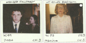 On-set Polaroids of Brad Renfro, Thora Birch, and Teri Garr filming two of the deleted scenes
