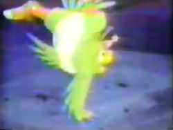 Screencap of a VHS recording preview of the show - Bopper breakdancing.