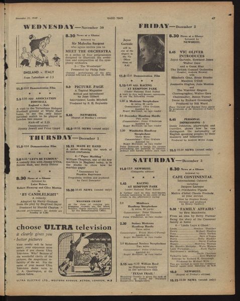 Issue 1,363 of Radio Times detailing the television broadcast of the match.