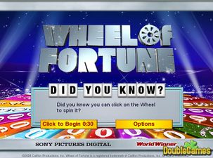 Starting screen to Wheel Of Fortune