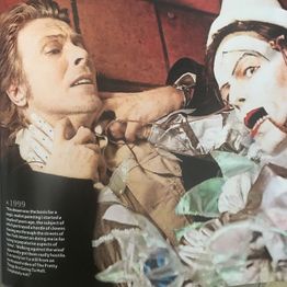 Photo by Kevin Mazur, 1999. Scene from the unreleased video. Magazine print.