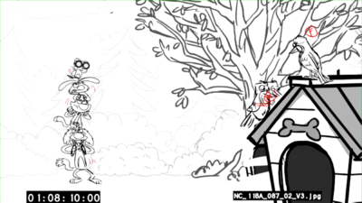Image from an animatic for the pilot (2/2).
