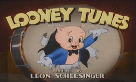 A computer colorized Porky title card from 1940-1941.